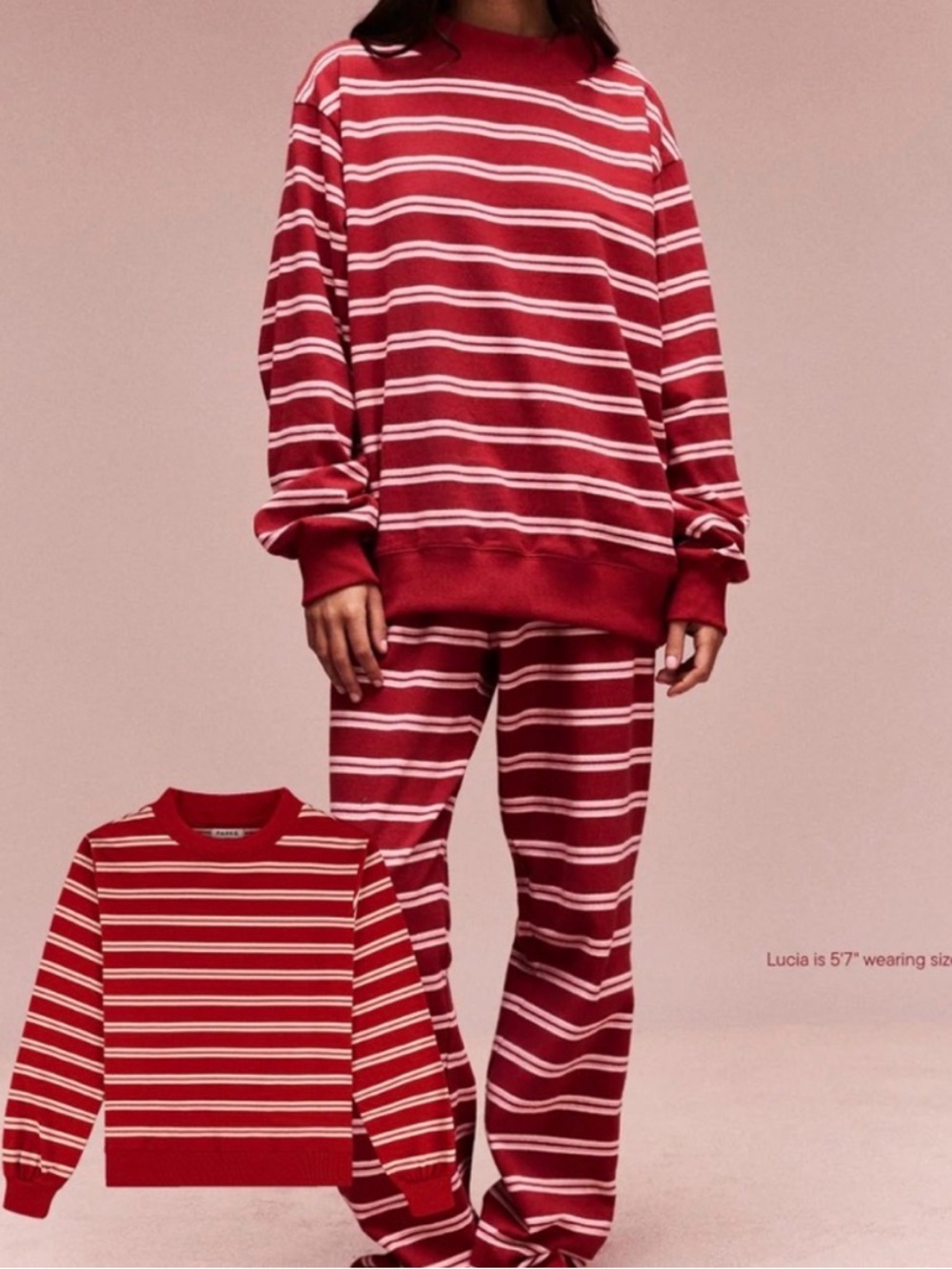 NWT Parke Red Crimson Striped Mockneck Valentine’s Day sold out L/XL